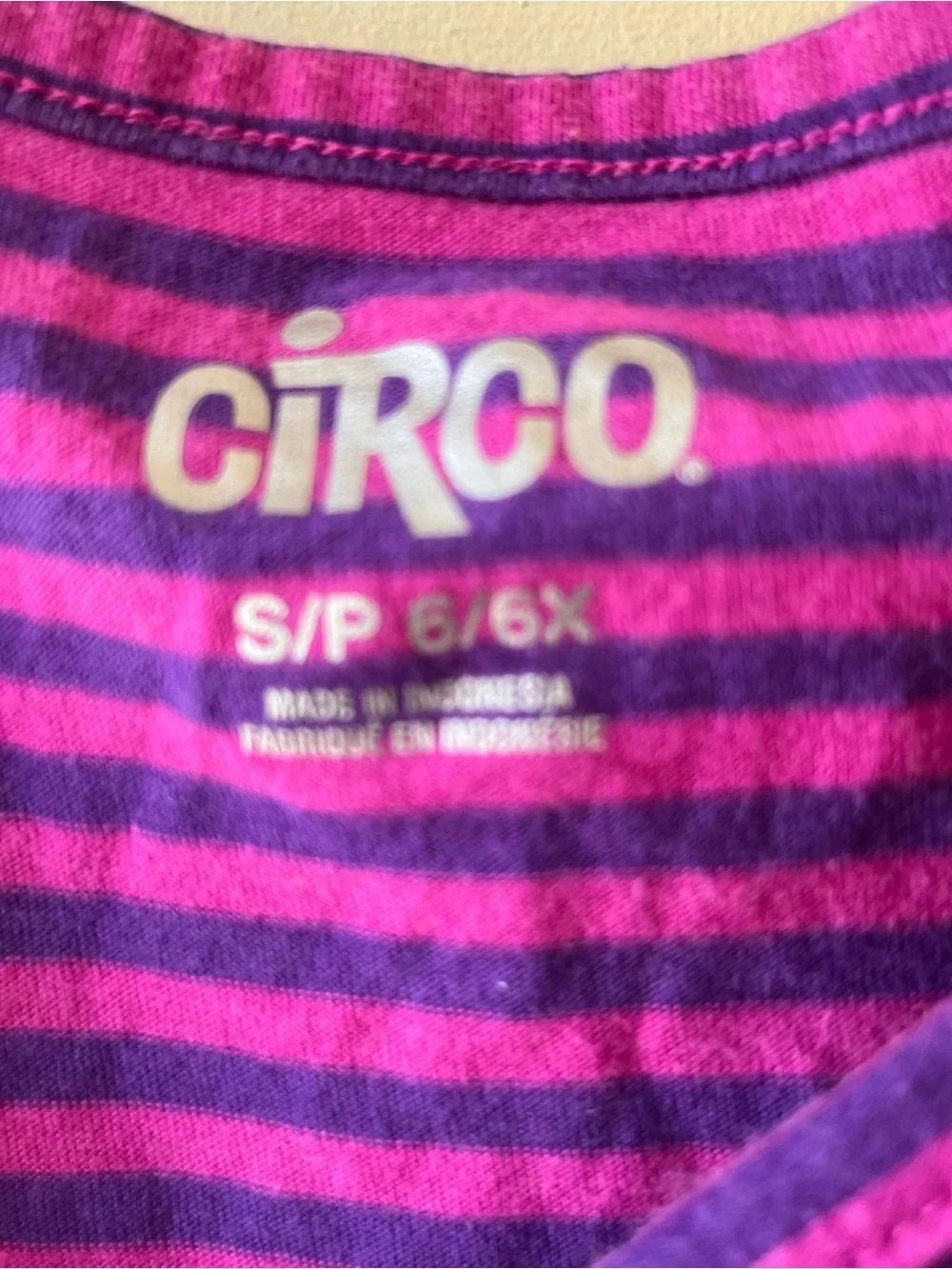 Circo Purple & Pink Striped Short Sleeve Tee with Flower